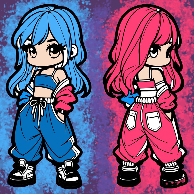 girl in crop top and baggy pants