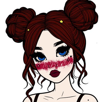 realistic girl with space buns