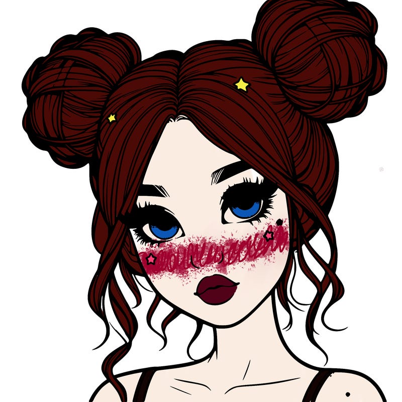 realistic girl with space buns