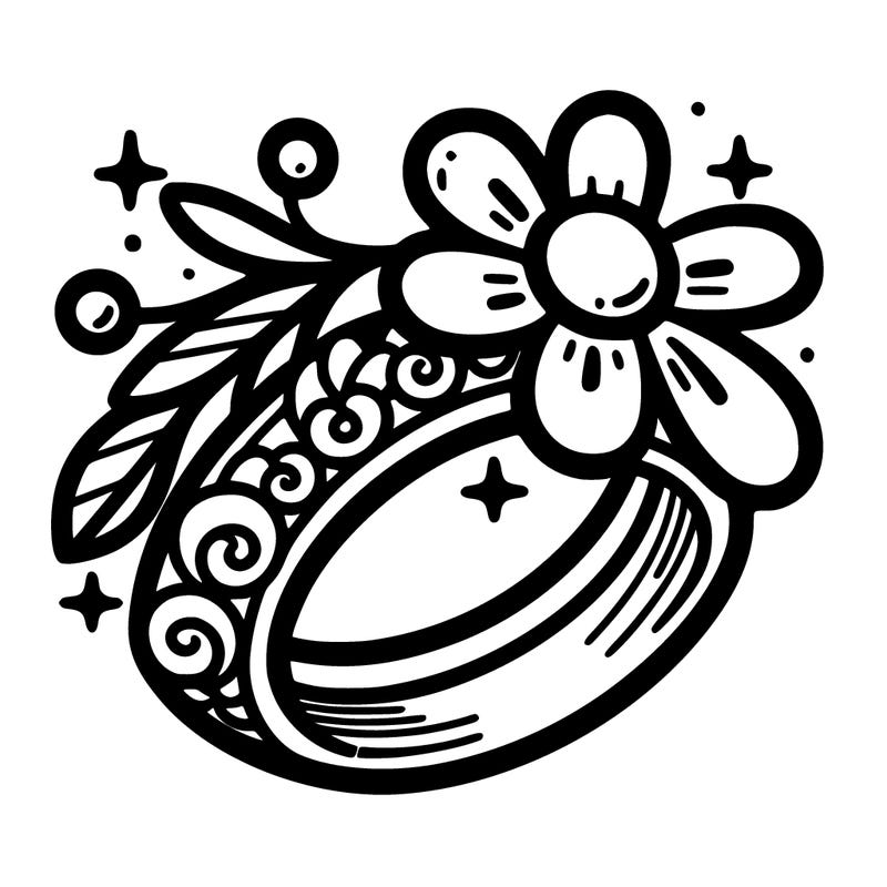 jewelry ring with a flower