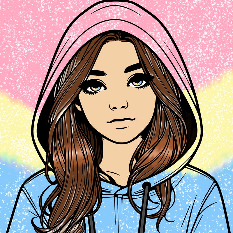 realistic girl with a hoodie