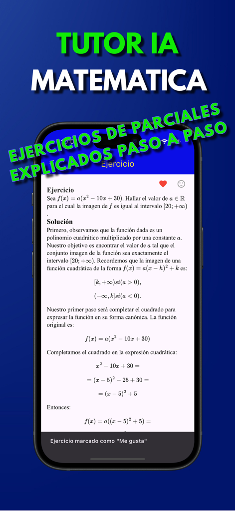 Tutor IA matematicas CBC - Screenshot of the Tutor IA Matematica app showing a step by step math problem solution