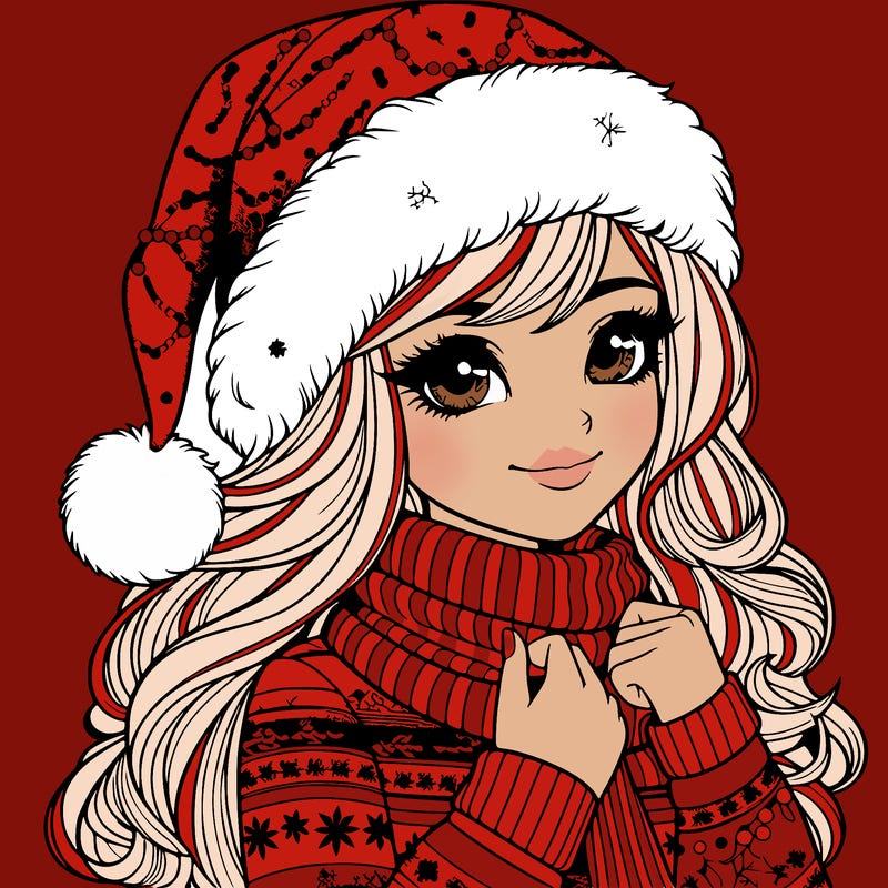 realistic christmas girl