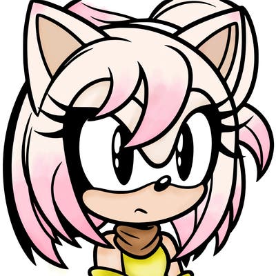 female sonic character with her hair in front of her eyes