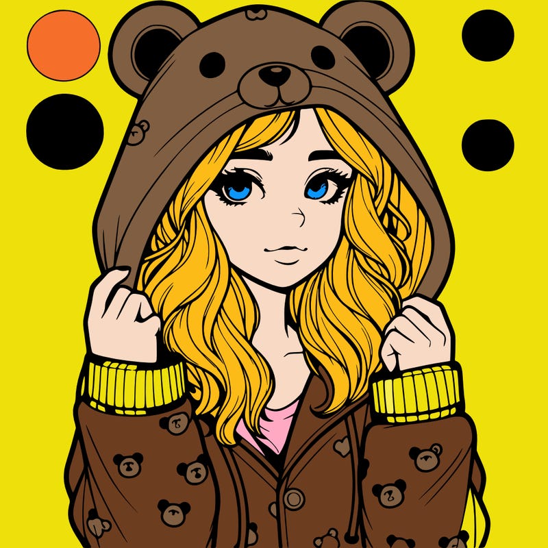 realistic girl in a animal pjs hoodie