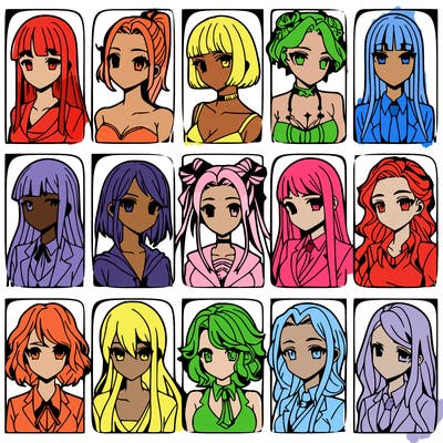 girls that look diffrent anime