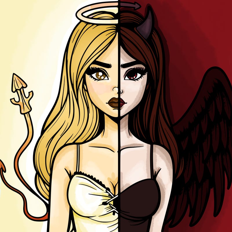 devil vs angel realistic girl