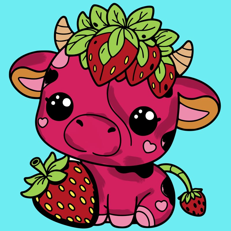 cute strawberry cow