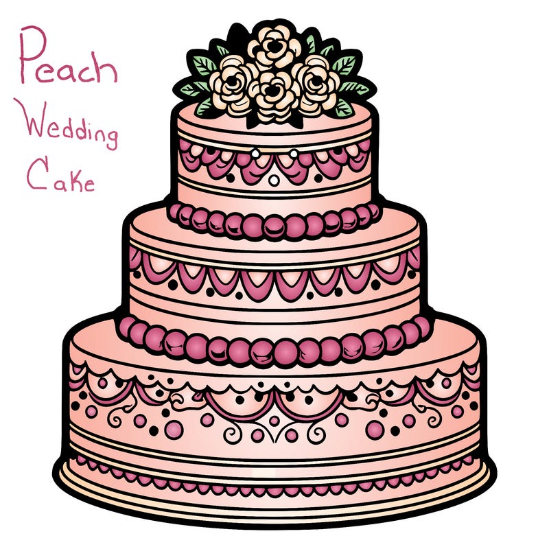 3 tiered wedding cake coloring page for adults