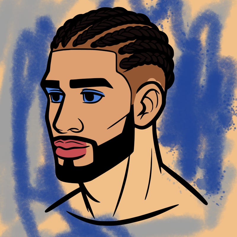 human man with short braids