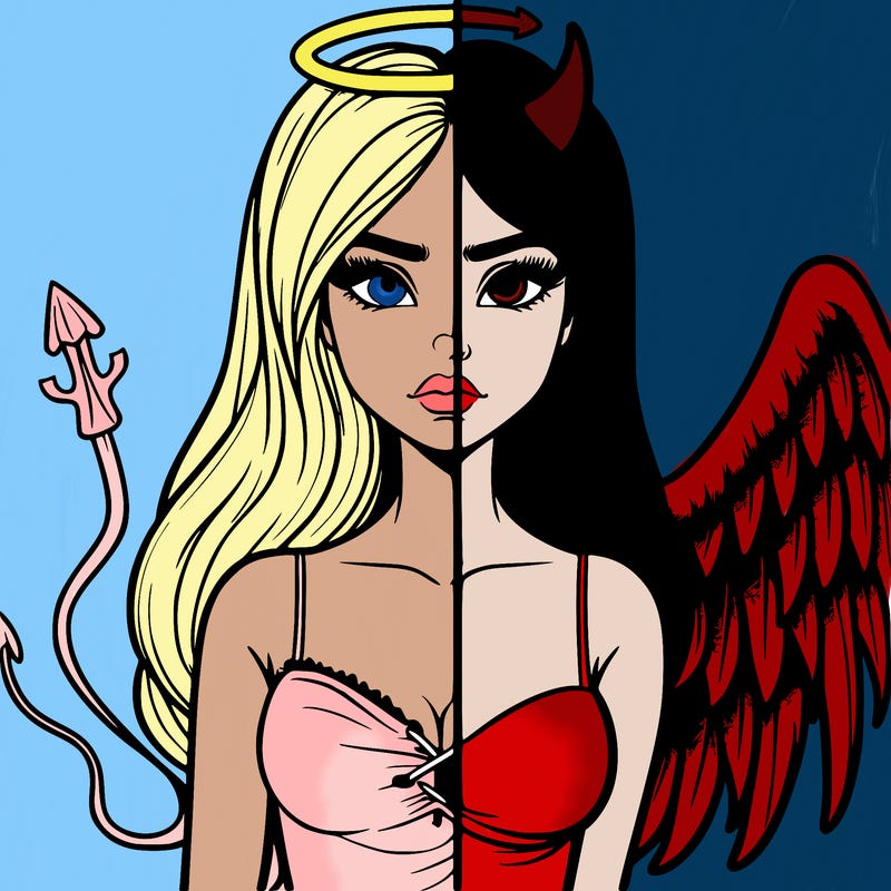 devil vs angel realistic girl