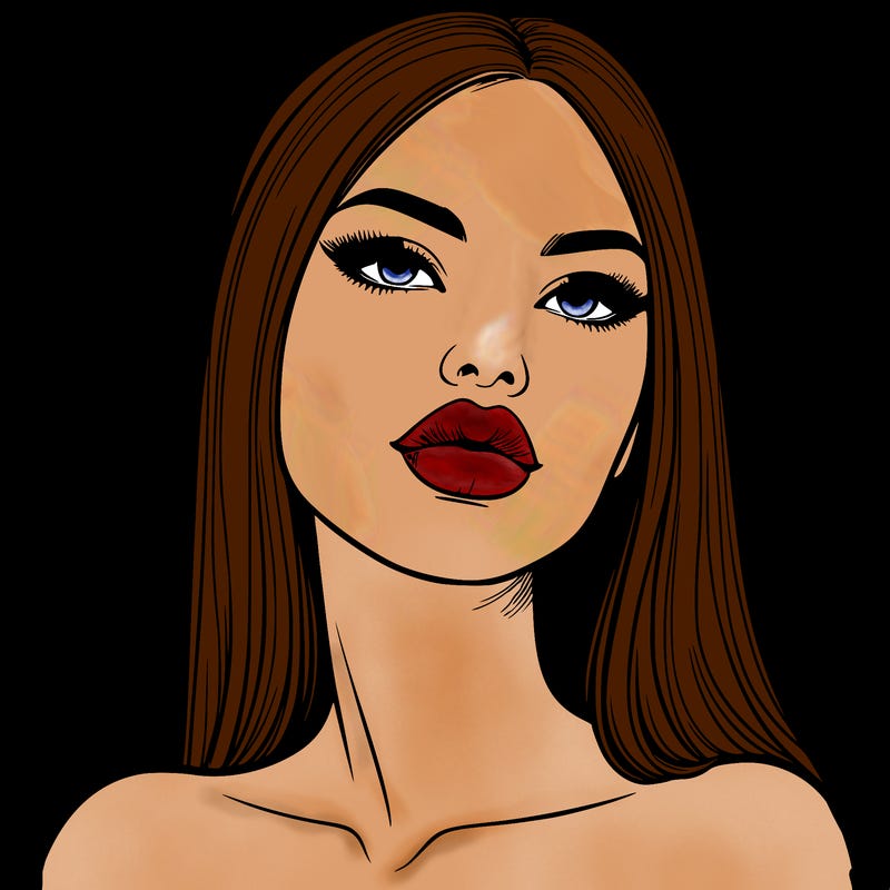 realistic woman with full lips
