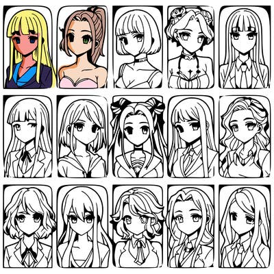 girls that look diffrent anime