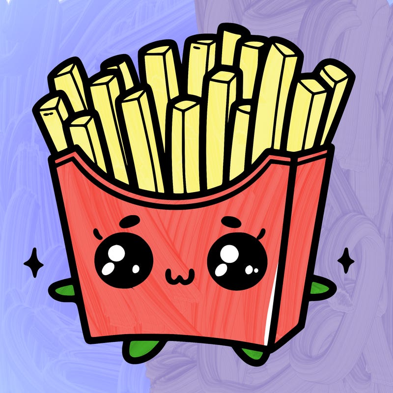 a cute. french fries