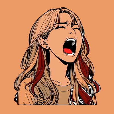 screaming realistic, girl