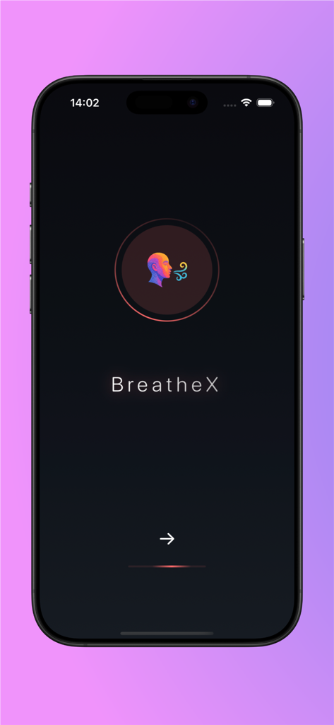 BreatheX – Breathing Exercises - BreatheX breathing exercises app welcome screen with minimalist logo on an iPhone