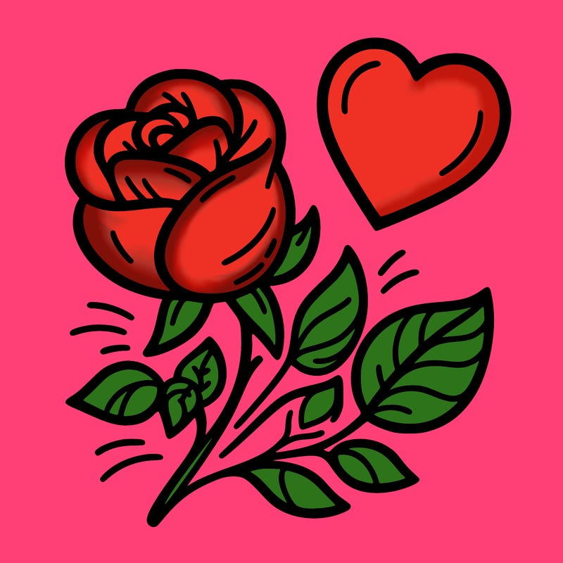 rose and heart