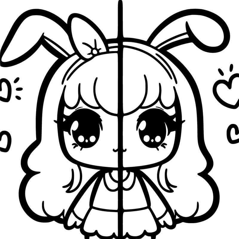 a split with a cute bunny girl