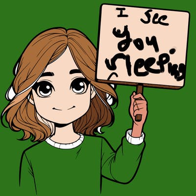 realistic girl holding up a sign