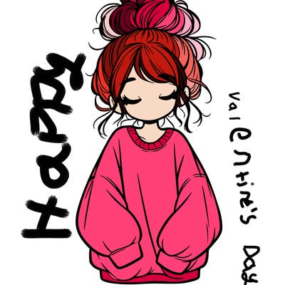 girl with baggy sweatshirt and messy bun