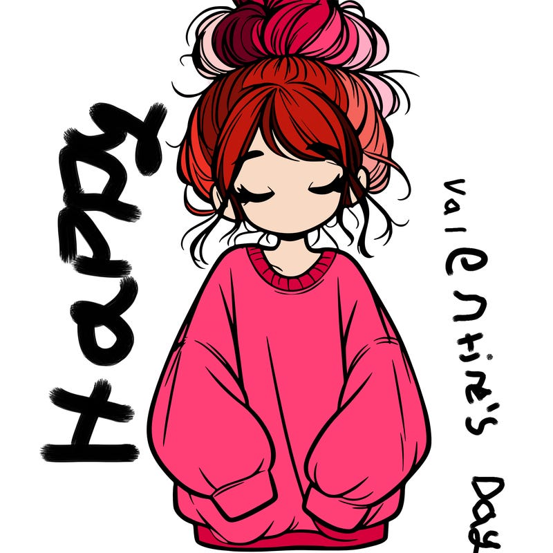 girl with baggy sweatshirt and messy bun