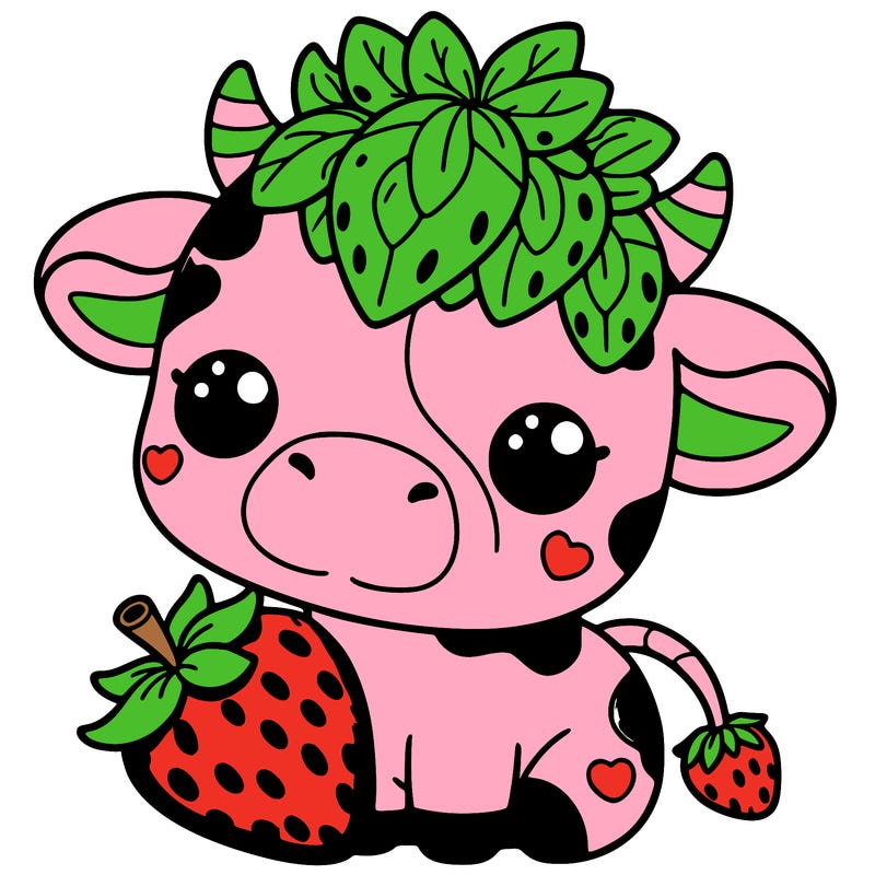 cute strawberry cow