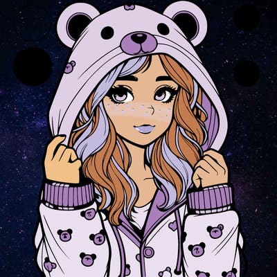 realistic girl in a animal pjs hoodie