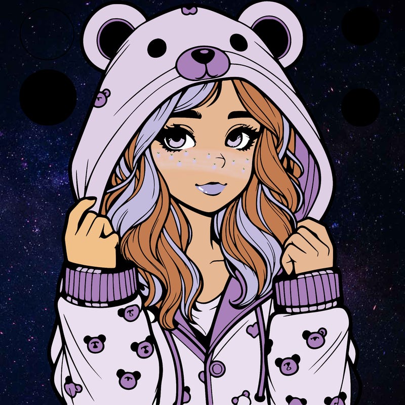 realistic girl in a animal pjs hoodie