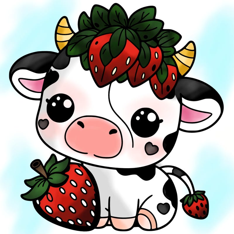 cute strawberry cow