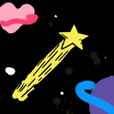 a shooting star in the sky