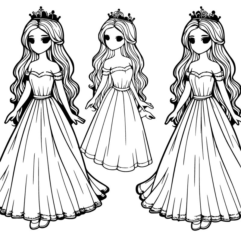 realistic girl in long flowy dress and crown