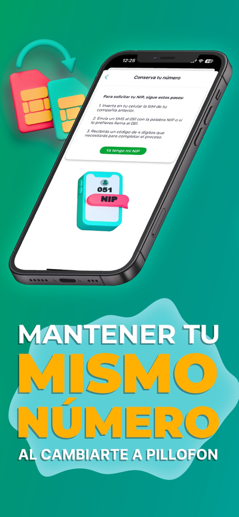 Tela do aplicativo móvel PilloFon explicando como manter seu número de telefone existente ao trocar