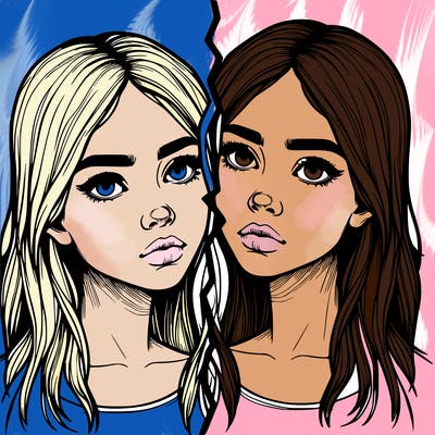 realistic girl split