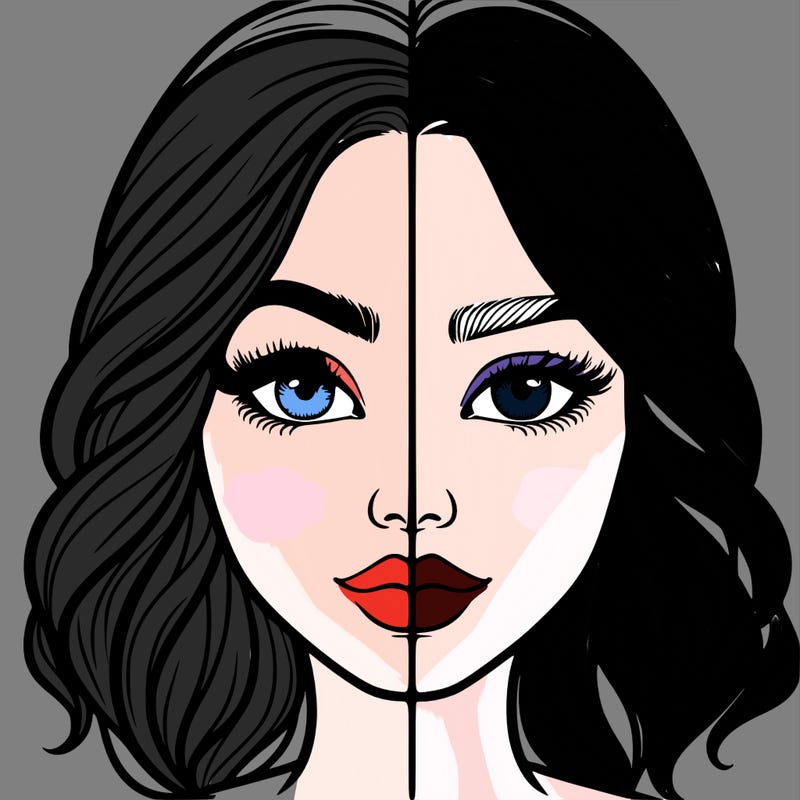 realistic girl split half