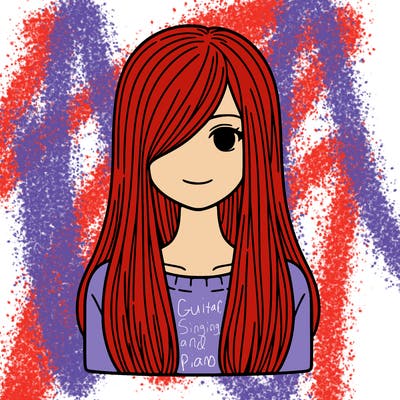 a teenage girl with stright very long hair and hair over her right eye