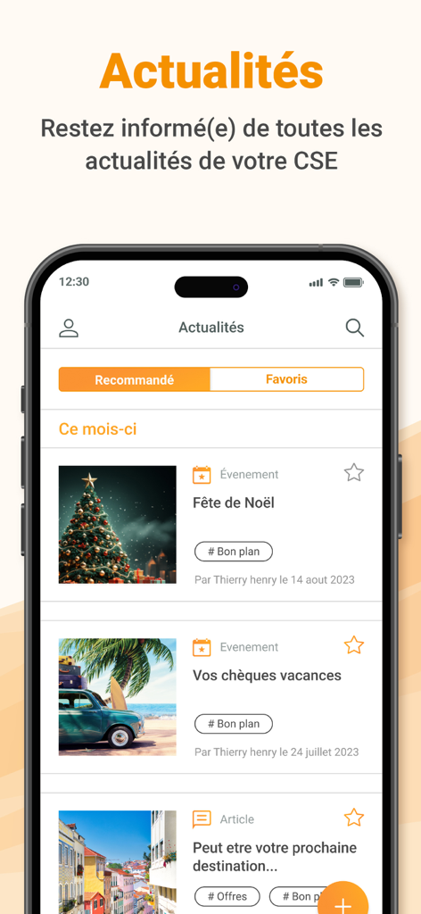 UpKonnect - Smartphone screen showing the UpKonnect app news feed with corporate events and employee benefits