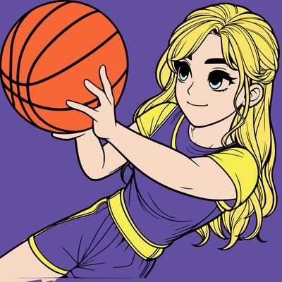 realistic girl playing basketball