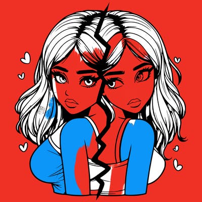 realistic girl split