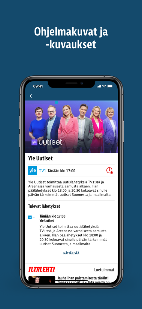 Telkku - TV-opas - Detailed view of a TV program description in the Telkku app