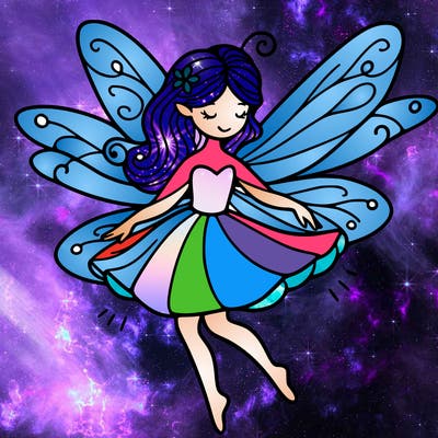 create a fairy with wings flying