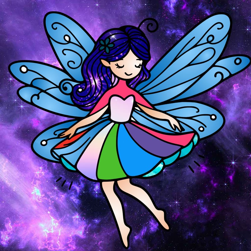create a fairy with wings flying