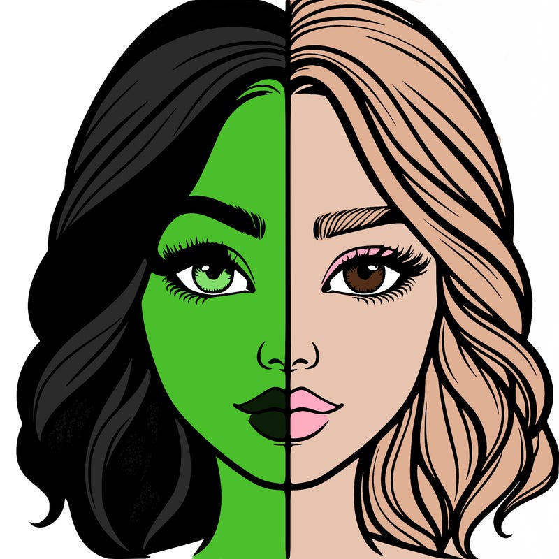 realistic girl split half