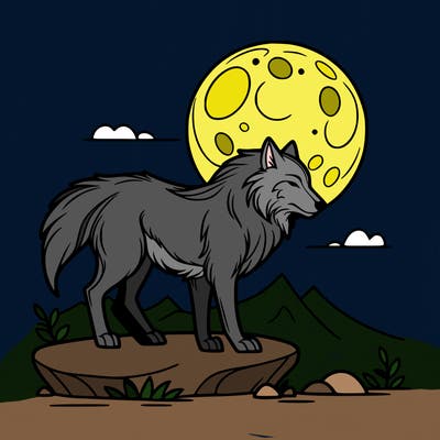wolf moonlight
