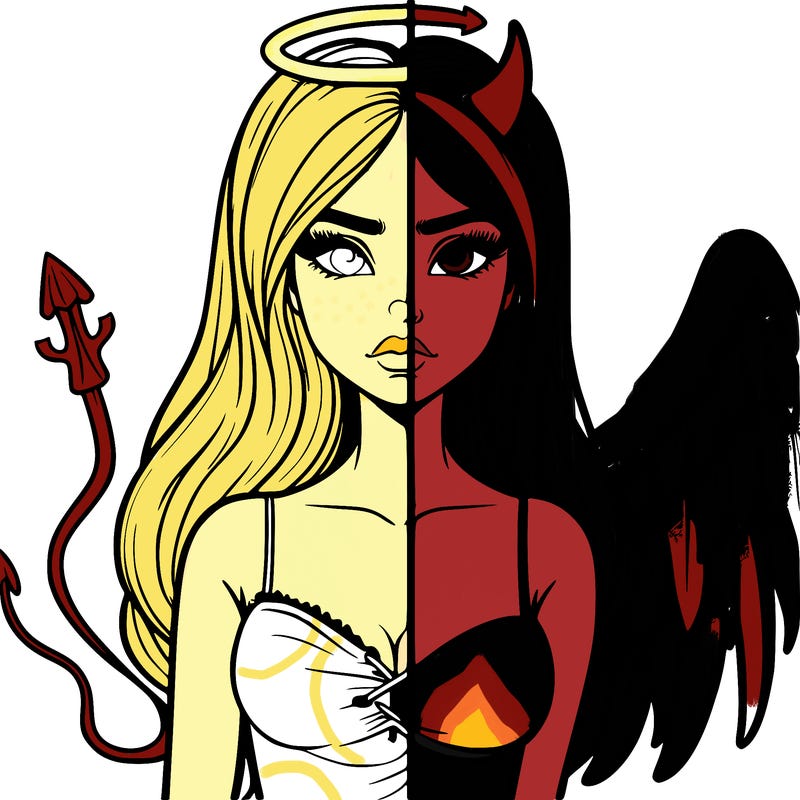 devil vs angel realistic girl