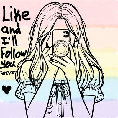 a realistic girl holding her phone taking pictures