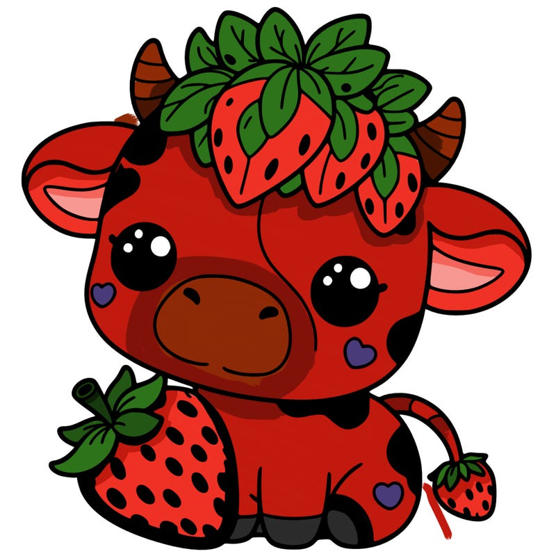 cute strawberry cow