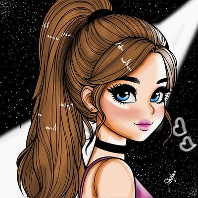 relistic girl with high ponytail