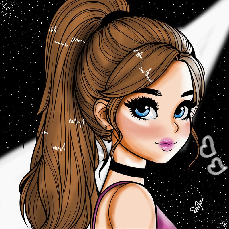 relistic girl with high ponytail