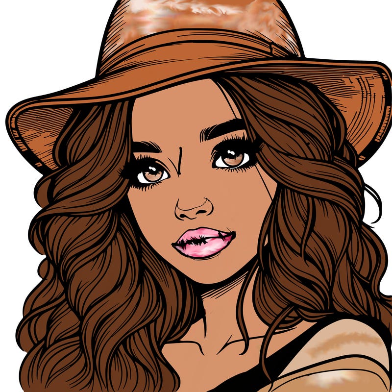 realistic girl with hat