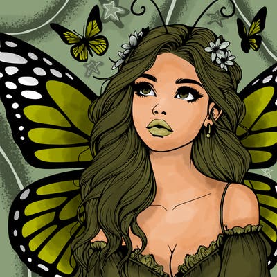 butterfly fairy realistic girl